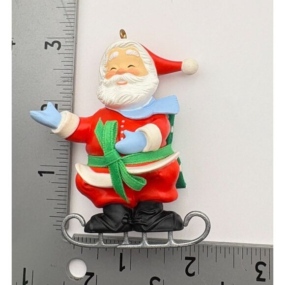 Hallmark Keepsake Soft Landing Christmas Ornament Santa Claus On Ice Skates - Picture 3 of 7